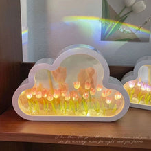 Load image into Gallery viewer, INS Handmade DIY Cloud Tulip Mirror Night Light Bedroom Ornaments Living Room Desktop Decoration Birthday Gift Christmas Gift