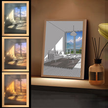 Load image into Gallery viewer, INS LED Decorative Light Painting USB Power Light Frame Dimming Japan Anime Style Simulate Sunshine Drawing Night Light Room Decor