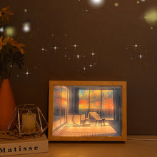 Load image into Gallery viewer, INS LED Decorative Light Painting USB Power Light Frame Dimming Japan Anime Style Simulate Sunshine Drawing Night Light Room Decor