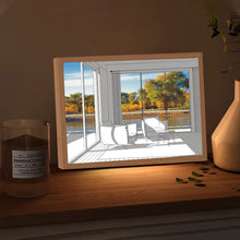 Load image into Gallery viewer, INS LED Decorative Light Painting USB Power Light Frame Dimming Japan Anime Style Simulate Sunshine Drawing Night Light Room Decor