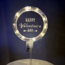 Load image into Gallery viewer, LED Cake Topper Birthday Cake Decorating Tools Valentine's Day Teachers' Day Wedding Party Cake Decoration Lighting