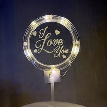 Load image into Gallery viewer, LED Cake Topper Birthday Cake Decorating Tools Valentine's Day Teachers' Day Wedding Party Cake Decoration Lighting