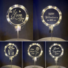 Load image into Gallery viewer, LED Cake Topper Birthday Cake Decorating Tools Valentine's Day Teachers' Day Wedding Party Cake Decoration Lighting