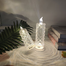 Load image into Gallery viewer, Flameless LED Crystal Candle Light Table Lamp Rose Light Projector Romantic Diamond Atmosphere Light Night Light Bedroom Home Decor