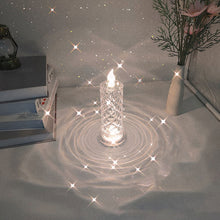 Load image into Gallery viewer, Flameless LED Crystal Candle Light Table Lamp Rose Light Projector Romantic Diamond Atmosphere Light Night Light Bedroom Home Decor