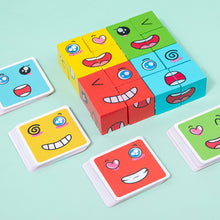 Load image into Gallery viewer, Magic Face Changing Cube Game Board Game Wood Puzzle Montessori Expression Wooden Blocks Interactive Games Kids Toys Gift