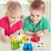 Load image into Gallery viewer, Magic Face Changing Cube Game Board Game Wood Puzzle Montessori Expression Wooden Blocks Interactive Games Kids Toys Gift