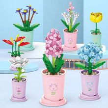 Load image into Gallery viewer, Potted Plants Building Block Flowers By Coffee Cup 12 Zodiac Animals Sign Birthday Gift Flower Bouquet Girl Toy Valentine's Day Gift
