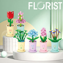 Load image into Gallery viewer, Potted Plants Building Block Flowers By Coffee Cup 12 Zodiac Animals Sign Birthday Gift Flower Bouquet Girl Toy Valentine's Day Gift
