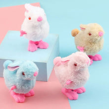 Load image into Gallery viewer, Plush Wind Up Chicken Jumping Walking Hopping Cartoon Plush Chicken Clockwork Rabbit Walking Chicks Toys Baby Playing Toy