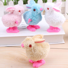 Load image into Gallery viewer, Plush Wind Up Chicken Jumping Walking Hopping Cartoon Plush Chicken Clockwork Rabbit Walking Chicks Toys Baby Playing Toy