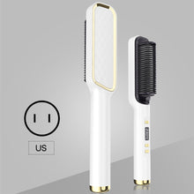 Load image into Gallery viewer, LCD Display Straight Hair Comb Negative Ion Multi-function Dual-purpose Hair Straightener Curling Iron Hair Styling Comb