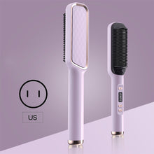 Load image into Gallery viewer, LCD Display Straight Hair Comb Negative Ion Multi-function Dual-purpose Hair Straightener Curling Iron Hair Styling Comb