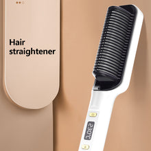 Load image into Gallery viewer, LCD Display Straight Hair Comb Negative Ion Multi-function Dual-purpose Hair Straightener Curling Iron Hair Styling Comb
