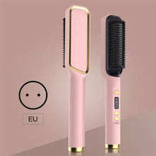 Load image into Gallery viewer, LCD Display Straight Hair Comb Negative Ion Multi-function Dual-purpose Hair Straightener Curling Iron Hair Styling Comb