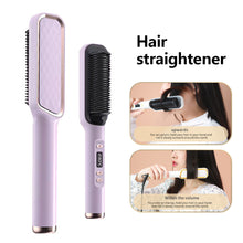 Load image into Gallery viewer, LCD Display Straight Hair Comb Negative Ion Multi-function Dual-purpose Hair Straightener Curling Iron Hair Styling Comb