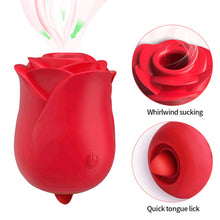 Load image into Gallery viewer, Rose Shaped Sucking Jumping Egg Automatic Mute Soft Silicone Vibrator Masturbation Sex Toy for Women