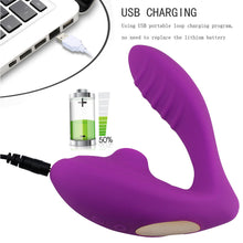 Load image into Gallery viewer, 2 in 1 Sucking Vibration Massage Stick 10 Frequency Wearable Waterproof Vagina Massager Masturbation Sex Toy