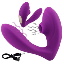Load image into Gallery viewer, 2 in 1 Sucking Vibration Massage Stick 10 Frequency Wearable Waterproof Vagina Massager Masturbation Sex Toy