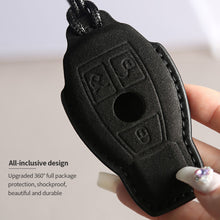 Load image into Gallery viewer, Car Remote Key Case Suede Leather Cover Shell Accessories For Mercedes Benz C E S G R Class GLS GLA GLK GLC CLS CLA AMG W204 W205 W212 W463 W176 E300 E200 C260 A200