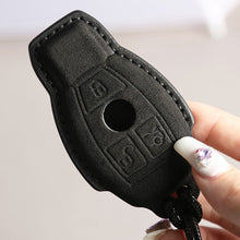 Load image into Gallery viewer, Car Remote Key Case Suede Leather Cover Shell Accessories For Mercedes Benz C E S G R Class GLS GLA GLK GLC CLS CLA AMG W204 W205 W212 W463 W176 E300 E200 C260 A200