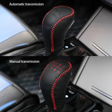 Load image into Gallery viewer, 2Pcs Car Leather Gear Head Shift Knob Cover Collars Handbrake Cover Case For Hyundai Creta ix25 2018 2019 Accessories