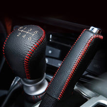 Load image into Gallery viewer, 2Pcs Car Leather Gear Head Shift Knob Cover Collars Handbrake Cover Case For Hyundai Creta ix25 2018 2019 Accessories