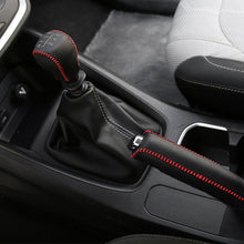 Load image into Gallery viewer, 2Pcs Car Leather Gear Head Shift Knob Cover Collars Handbrake Cover Case For Hyundai Creta ix25 2018 2019 Accessories