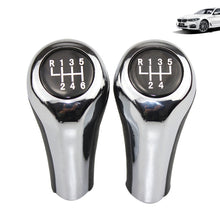 Load image into Gallery viewer, Car 5/6 Speed Gear Shift Knob Carbon Fiber Bright Matte Silver for BMW 1 3 5 6 Series E46 E53 E60 E61 E63 E65 E81 E82 E83 E87 E90 E91 E92 X1 X3 X5