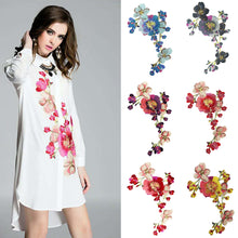 Load image into Gallery viewer, Embroidery Peony Flower Patch Applique DIY Crafts Stiker for Dress Bag Clothes Accessories Badges Sew On DIY Clothing Accessories