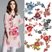 Load image into Gallery viewer, Embroidery Peony Flower Patch Applique DIY Crafts Stiker for Dress Bag Clothes Accessories Badges Sew On DIY Clothing Accessories
