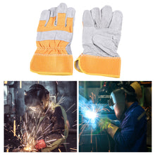 Load image into Gallery viewer, BC Cowhide Lengthened Electric Welding Working Gloves Resist High Temperature Flame Retardant Wear Resistant Welder Yellow Cloth Protection Gloves