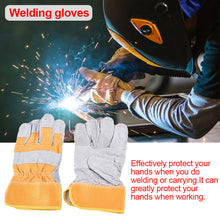 Load image into Gallery viewer, BC Cowhide Lengthened Electric Welding Working Gloves Resist High Temperature Flame Retardant Wear Resistant Welder Yellow Cloth Protection Gloves