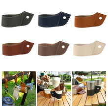 Load image into Gallery viewer, 1PC Outdoor Paper Stainless Steel Cup PU Holster Camping Picnic Barbecue Insulated Anti-Hot Glass Cover With Handle Simple Portable Coffee Cup Sleeve