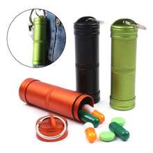 Load image into Gallery viewer, 1PC Capsule Outdoor Aviation Aluminum Alloy Waterproof Can EDC Portable Pill Sealed Box Outdoor Survival Emergency Water Bottle