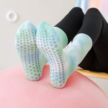 Load image into Gallery viewer, 1 Pair Female Tie-Dye Midtube Cotton Yoga Socks Professional Sports Fitness Pilates Non-Slip Breathable Socks Home Fashion Floor Stockings