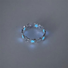 Load image into Gallery viewer, Fluorescent Luminous Hollow Star Ring Glow Pentagram Opening Adjustable Ring Simple Alloy Ring Jewelry