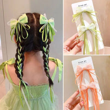 Load image into Gallery viewer, Bow Tie Ribbon Children Hair Clip Sweet Lovely Girl Multicoloured Bowknot Hairpin Versatile Hair Accessory