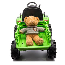 Load image into Gallery viewer, Ride on Tractor with Trailer,12V Battery Powered Electric Tractor Toy w/Remote Control,electric car for kids,Three speed adjustable,Power display, USB,MP3 ,Bluetooth,LED light,Two-point safety belt