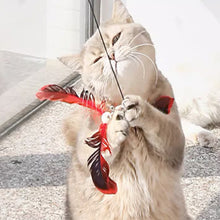 Load image into Gallery viewer, Rotating Feather Pendant with Bell DIY Replace Cat Teaser Stick Replacement Pendant Pet Toy Accessories