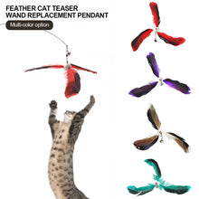 Load image into Gallery viewer, Rotating Feather Pendant with Bell DIY Replace Cat Teaser Stick Replacement Pendant Pet Toy Accessories