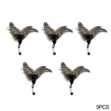 Load image into Gallery viewer, 5pcs Feather Pendant with Bell DIY Replace Cat Teaser Stick Replacement Pendant Pet Toy Accessories