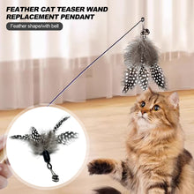 Load image into Gallery viewer, 5pcs Feather Pendant with Bell DIY Replace Cat Teaser Stick Replacement Pendant Pet Toy Accessories