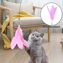 Load image into Gallery viewer, Wide Large Feather Pendant with Bell DIY Replace Cat Teaser Stick Replacement Pendant Pet Toy Accessories