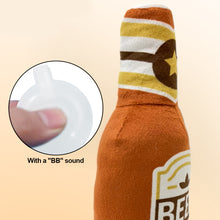 Load image into Gallery viewer, Funny Plush Toys for Dog Squeaky Beer Bottle Dog Toy Bite-Resistant Wine Bottle Juice Box Chew Toy Interactive Toys Pet Supplies