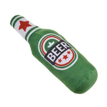 Load image into Gallery viewer, Funny Plush Toys for Dog Squeaky Beer Bottle Dog Toy Bite-Resistant Wine Bottle Juice Box Chew Toy Interactive Toys Pet Supplies