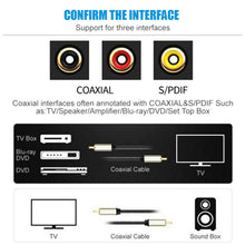 Load image into Gallery viewer, Digital Audio Cable Coaxial Digital Audio Cable Gold-Plated Subwoofer Cable Male To Male SPDIF Stereo Audio Cable For Home