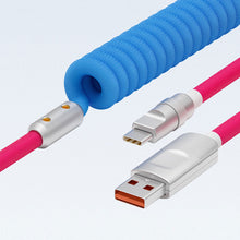 Load image into Gallery viewer, 120W Fast Charging Cable Retractable Aluminum Alloy PD Charging Cable USB C Data Cable for Samsung Galaxy OPPO Xiaomi Huawei 2m