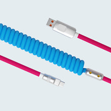Load image into Gallery viewer, 120W Fast Charging Cable Retractable Aluminum Alloy PD Charging Cable USB C Data Cable for Samsung Galaxy OPPO Xiaomi Huawei 2m