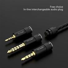 Load image into Gallery viewer, FZ F2 Pro 8 Core Earphones Silver Plated HIFI Upgrade Cable Blue\Black0.78 /2Pin Connector For TRN VX pro TA2 V90 TA1 ZSX TA2